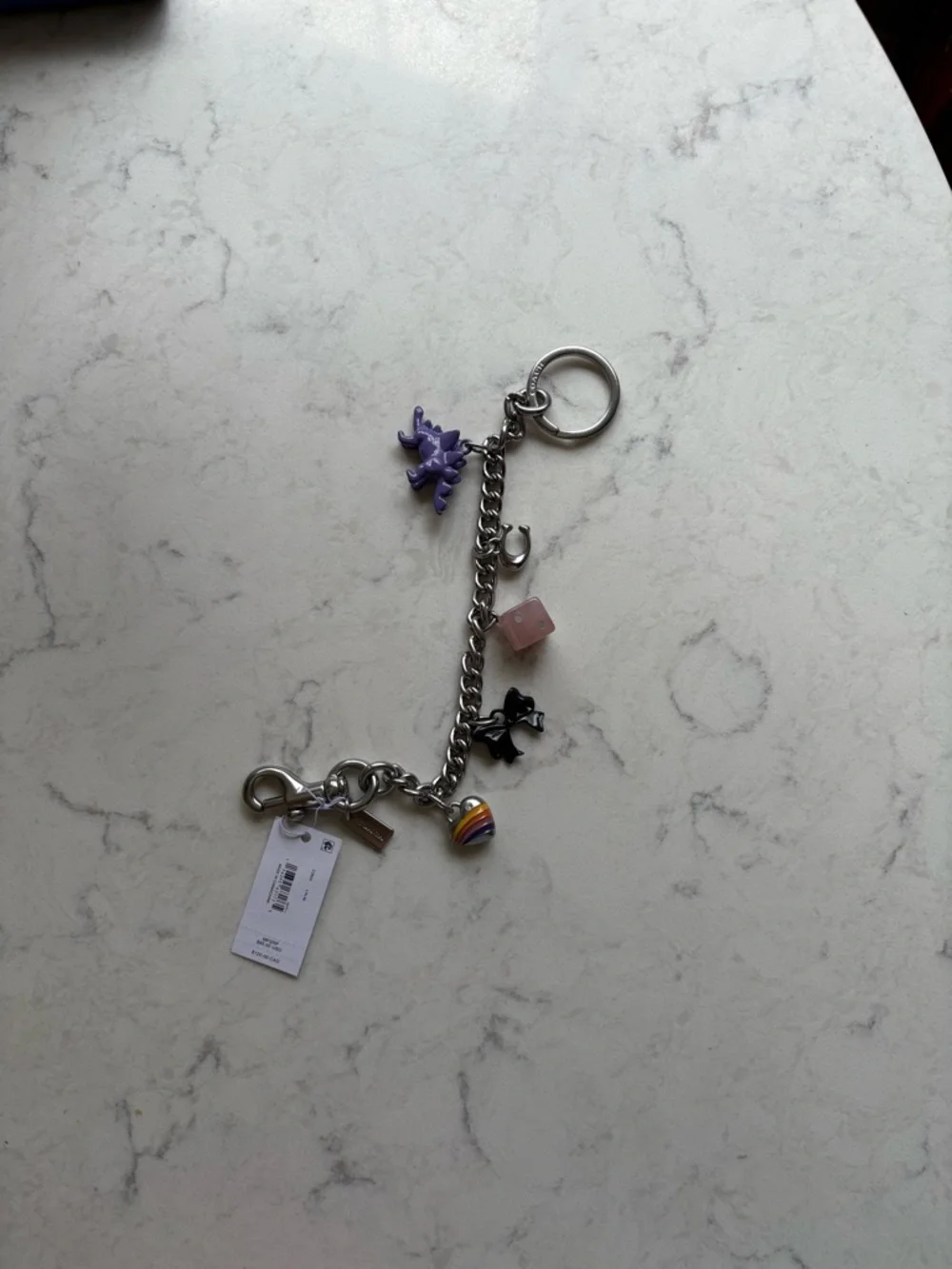 Coach Charm Keyring with Colorful Charms Bag Charm Chain